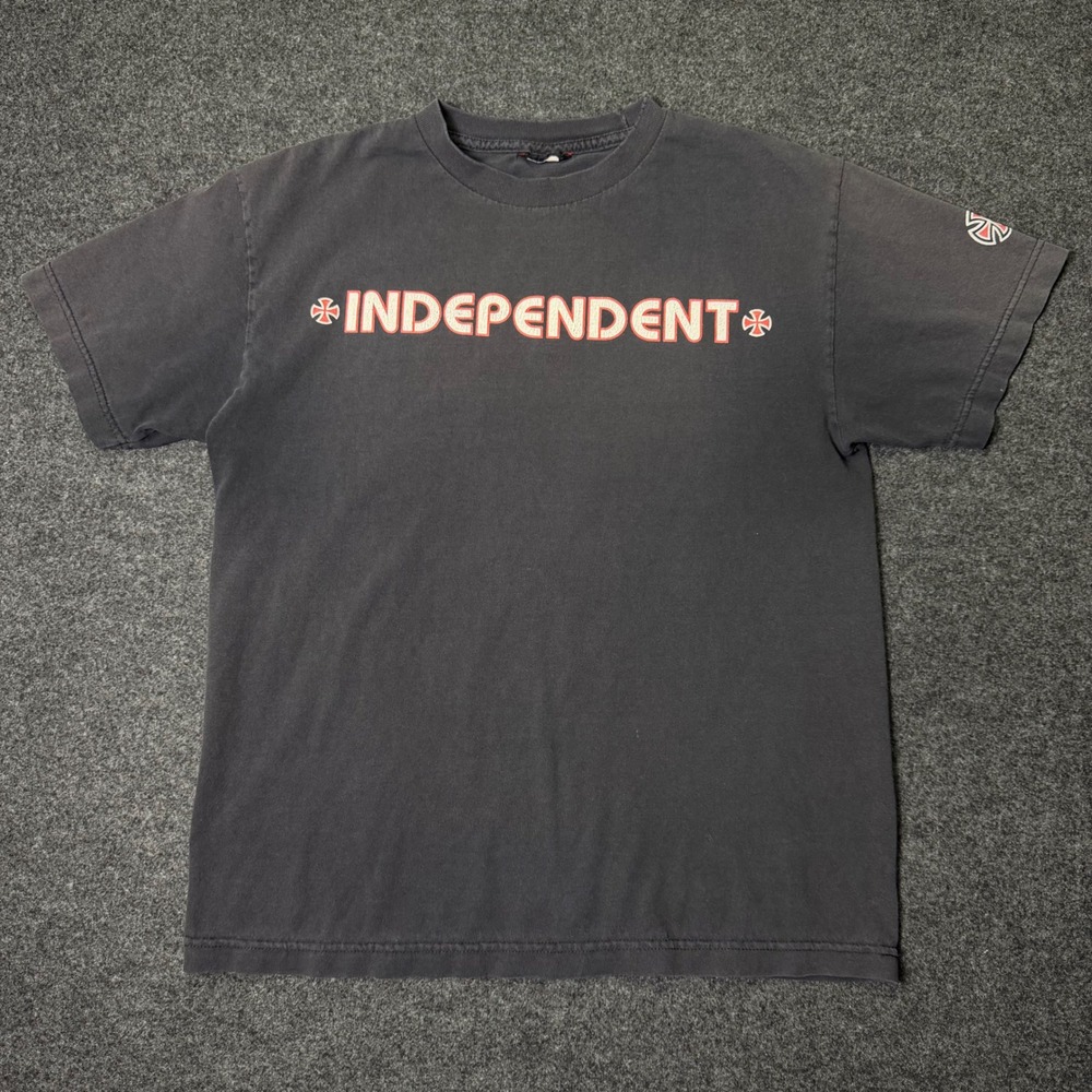 Vintage Independent Truck Co Tee Mens M Black Skateboard Graphic Cross Logo